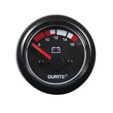 Battery Condition Voltmeter - 90° Sweep Dial