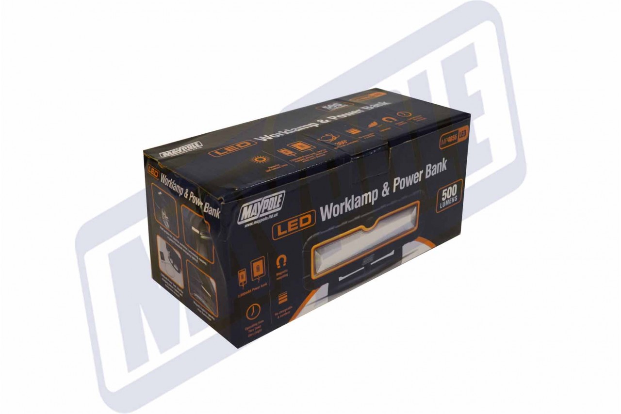 MAYPOLE 500LM LED WORKLAMP & POWERBANK MP4056