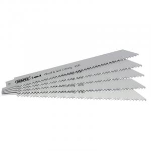 Expert 150mm 6tpi Bi-Metal Reciprocating Saw Blades for Wood and Nail Cutting - Pack of 5 Blades