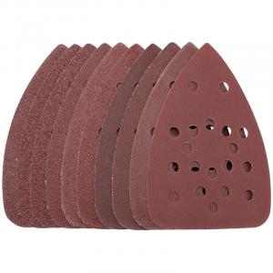 Ten 60 Grit Hook and Loop Tri Base Sander Sheets (140 x 140 x 93mm)