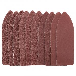 Ten 80 Grit Hook and Loop Finger Sander Sheets (67 x 67 x 22mm)