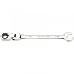 Metric Combination Spanner with Flexible Head and Double Ratcheting Features (8mm)