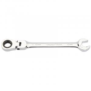 Metric Combination Spanner with Flexible Head and Double Ratcheting Features (12mm)