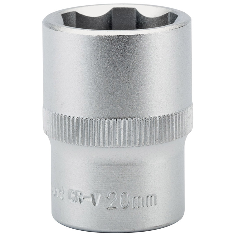 Expert 20mm 1/2" Square Drive Hi-Torq® Satin Chrome 6 Point Socket