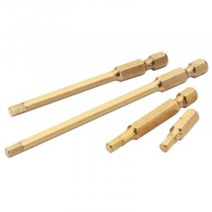 2mm 1/4" Hex Hexagonal Titanium Nitride Coated Insert Bit 25mm Long x 2