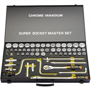 1/2" Sq. Dr. Metric, Whitworth and Imperial Socket Set (58 Piece)