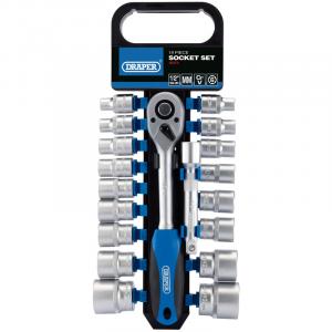 1/2" Sq. Dr. Metric Socket and Ratchet Set (19 Piece)