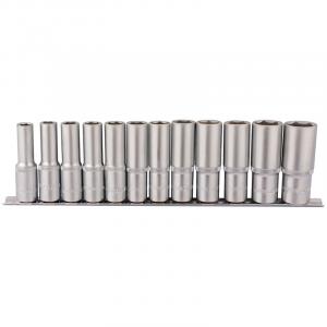 1/2" Sq. Dr. Deep Socket Set on Metal Rail (12 Piece)