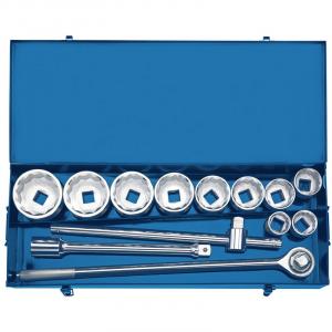 1" Sq. Dr. Metric Socket Set in Metal case (13 Piece)