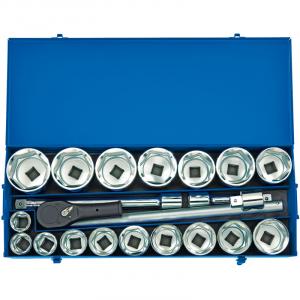 1" Sq. Dr. Metric Socket Set in Metal Case (22 Piece)