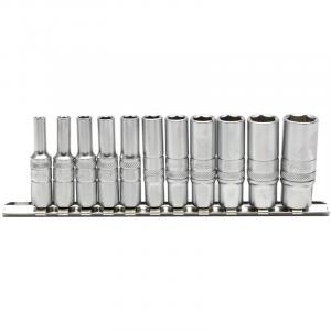 1/4" Sq. Dr. Imperial Deep socket on Metal Rail (11 Piece)