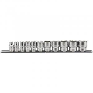 3/8" Sq. Dr. Imperial Socket Set on Metal Rail (11 Piece)