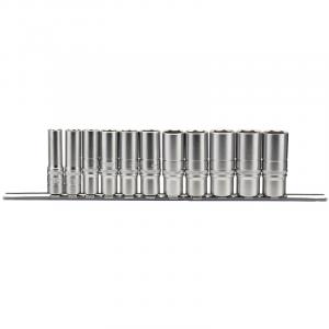3/8" Sq. Dr. Imperial Deep Socket Set on Metal Rail (11 Piece)