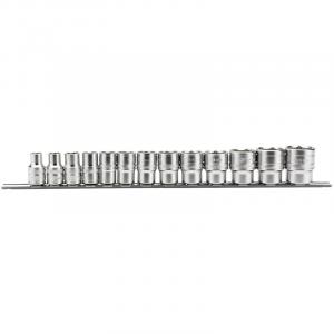1/2" Sq. Dr. Imperial socket on a Metal Rail (13 Piece)