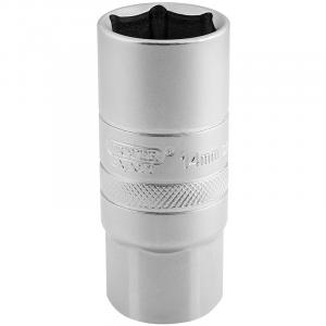 1/2" Sq. Dr. 14mm Thread 6 Point Satin Chrome Spark Plug Socket (21mm Socket)