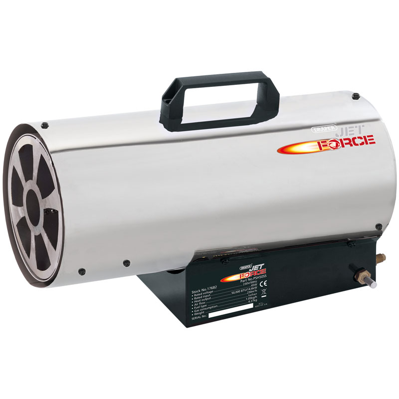 Jet Force Stainless Steel Propane Space Heater (50,000 BTU/15 kW)