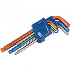 Metric Coloured Hexagon and Ball End Hexagon Key Set (9 Piece)