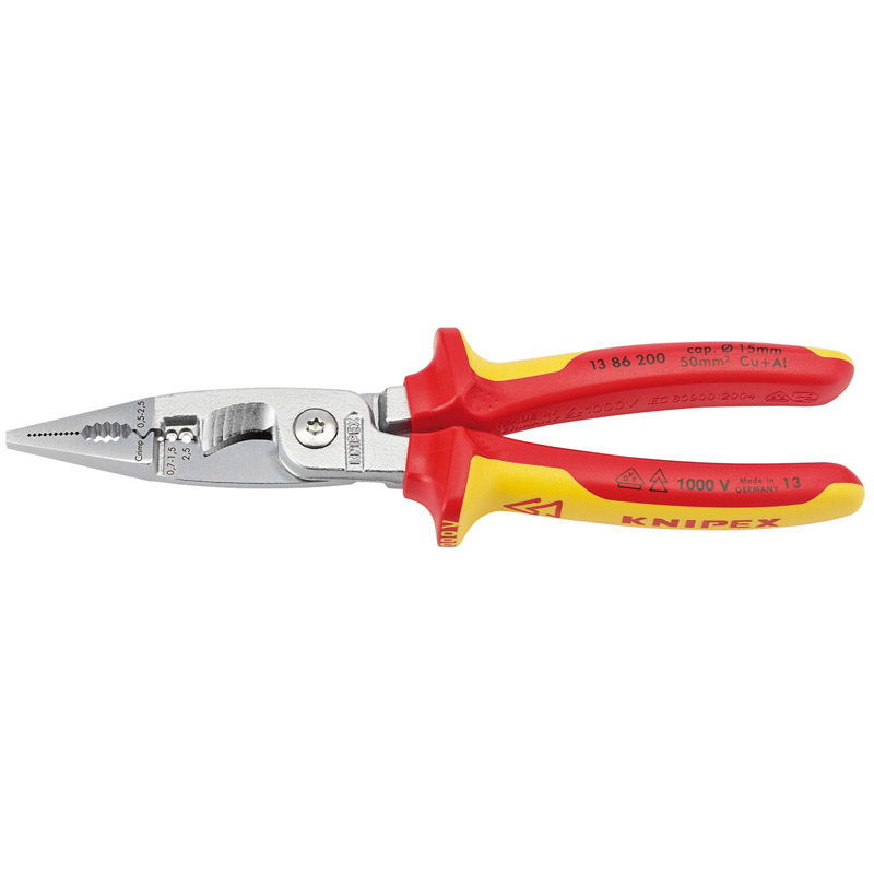 Knipex 13 86 200 SB VDE 200mm Electricians Universal Installation Pliers