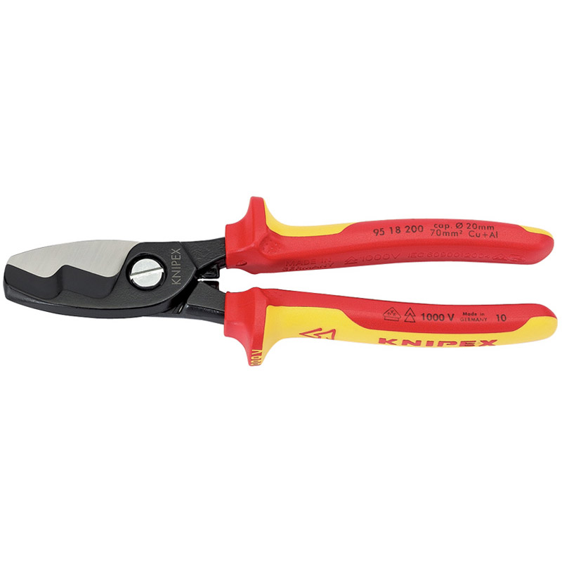 Knipex 95 18 200UKSBE VDE Fully Insulated Cable Shears (200mm)
