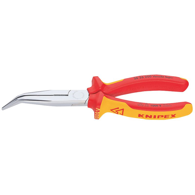 Knipex 26 26 200SB Angled Long Nose Pliers (200mm)