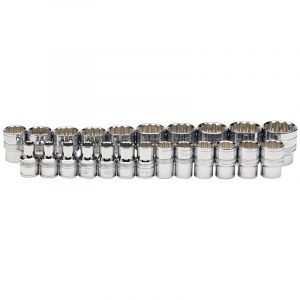 1/2" Sq. Dr. Loose Metric Polished Chrome socket (23 Piece)