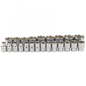1/2" Sq. Dr. Metric Loose Micro Satin Chrome socket (23 Piece)