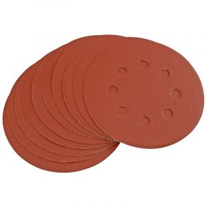 Ten 125mm 320 Grit Hook and Loop Sanding Discs