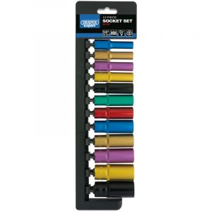 3/8" Sq. Dr. Metric Coloured Deep Socket Set (12 Piece)