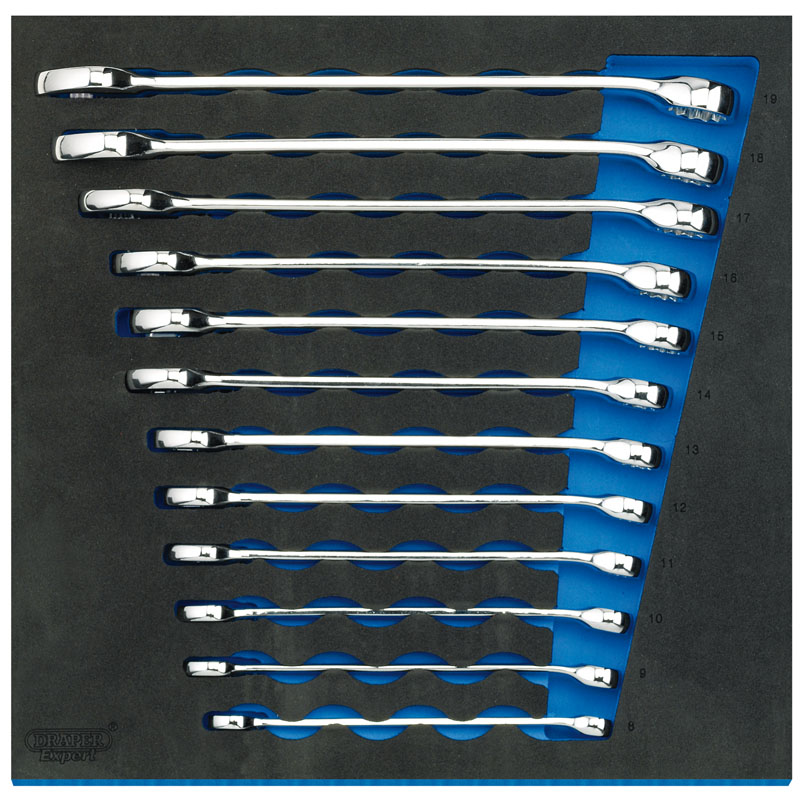 Combination Spanner Set in 1/2 Drawer EVA Insert Tray (12 Piece)