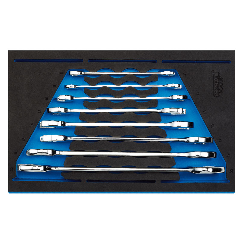 Open Ended Spanner Set in 1/4 Drawer EVA Insert Tray (8 Piece)