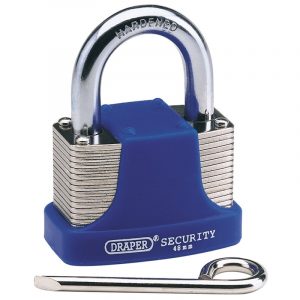 48mm Resetable 4 Number Combination Laminated Steel Padlock with Hardened Steel Shackle and Bumper