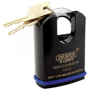 61mm Heavy Duty Padlock and 2 Keys with Shrouded Shackle