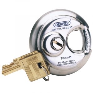 70mm Diameter Stainless Steel Padlock and 2 Keys