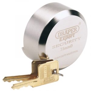 73mm Diameter Solid Steel Padlock with Concealed Hardened Steel Shackle and 2 Keys