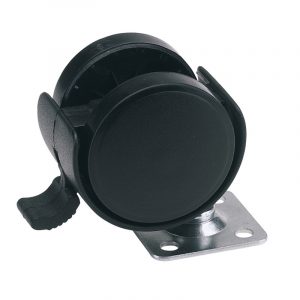 40mm Dia. Twin Nylon Castor with Brake - S.W.L 25Kg