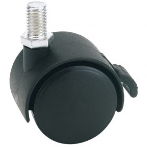 40mm Dia. Twin Nylon Castor with Brake - S.W.L 25Kg