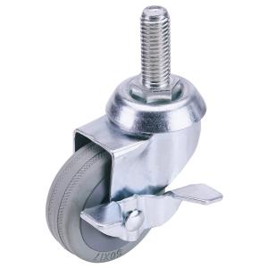 50mm Dia. Swivel Bolt Fi x ing Rubber Castor with Brake - S.W.L 50Kg