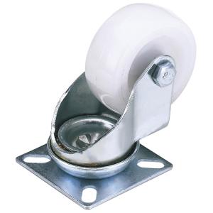 50mm Dia. Swivel Plate Fi x ing Nylon Wheel - S.W.L. 50Kg