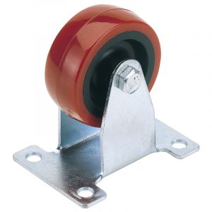 50mm Dia. Fixed Plate Fi x ing Polyurethane Wheel - S.W.L. 75Kg
