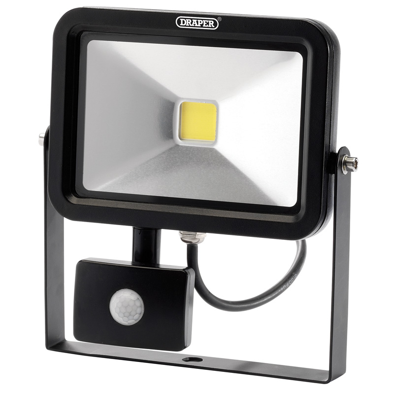 20W COB LED Slimline Wall Mounted Floodlight with PIR Sensor - 1,300 Lumens