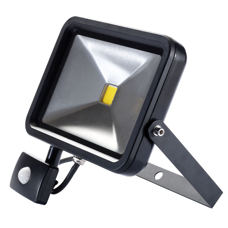 30W COB LED Slimline Wall Mounted Floodlight with PIR Sensor - 1,950 Lumens