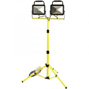30W 110V COB LED Twin Work Light with Tripod - 3,900 Lumens