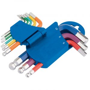 Metric Coloured Short Arm Hexagon Key Set (9 Piece)