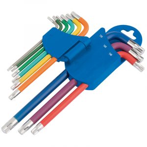 Metric Coloured Long Arm Draper TX-STAR® Key Set (9 Piece)