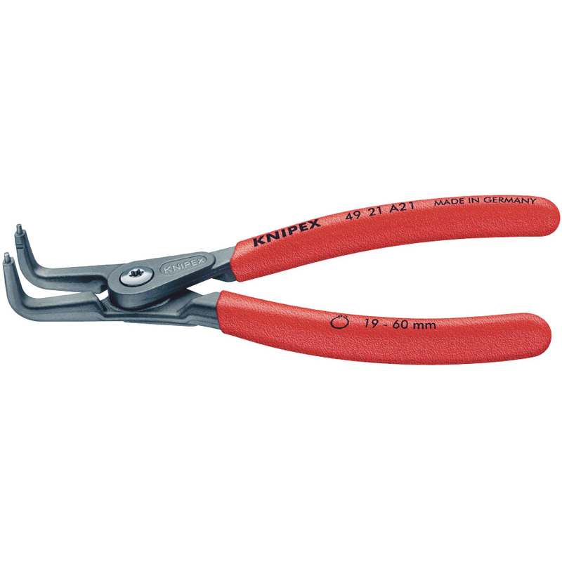 Knipex 49 21 A21 165mm 90° External Straight Tip Circlip Pliers 19 - 60mm Capacity