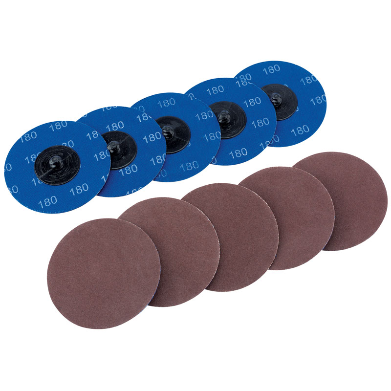 Ten 75mm 180 Grit Aluminium Oxide Sanding Discs