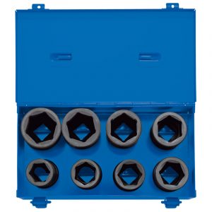3/4" Sq. Dr. Metric Deep Impact Socket Set in Metal Case (8 Piece)