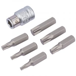 3/8" Sq. Dr. Draper TX-STAR® Bit and Bit Holder Set (7 Piece)