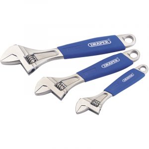 Soft Grip Crescent-Type Adjustable Wrench Set (3 Piece)