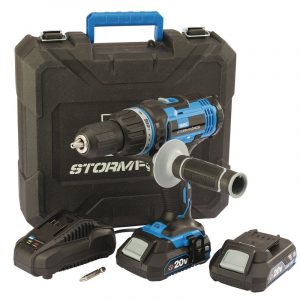 Draper Stormforce® 20V Combi Drill with 2 x 2.0Ah batteries and charger